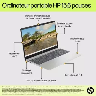 PC Portable HP 15-fd1038nf - Windows 11 - 15,6 FHD IPS - Core Ultra 5 125H - RAM 16Go - Stockage 512Go SSD - AZERTY