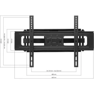 Support mural inclinable et orientable pour écran de 81 a 229 cm (32 a 90) - Poids max : 60kg