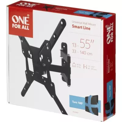 Support mural inclinable et orientable pour écran plat - One For All SMART WM2451