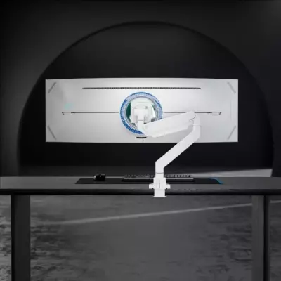 Support d'écran articulé pour bureau OPLITE MT57 Blanc - Fixation écran