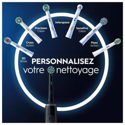 Lot de 2 Brosse à dents électriques Oral-B Pro 3 3900 - 2 manches noirs