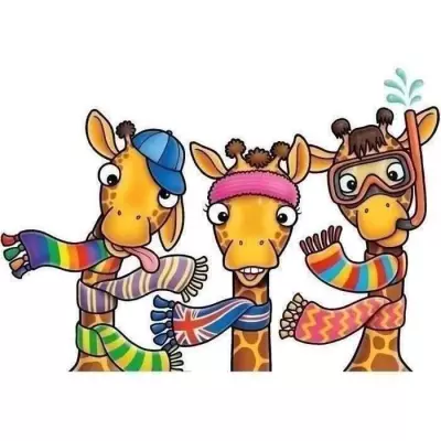 Les girafes et leurs foulards colorés - ORCHARD : Jeu d'apprentissage vibrante