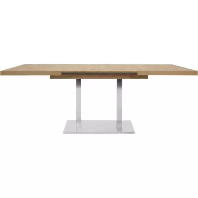 Table à manger extensible ORLANDO - Style contemporain - Chene artisan et alu