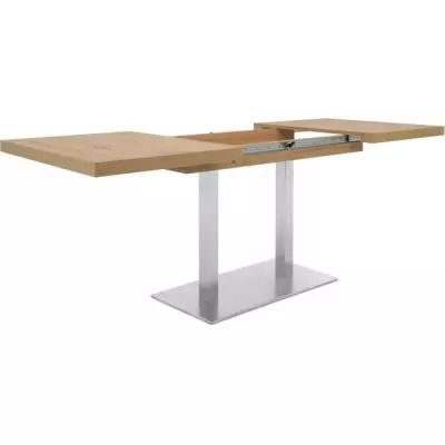 Table à manger extensible ORLANDO - Style contemporain - Chene artisan et alu
