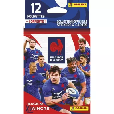 Collection officielle de stickers et cartes RUGBY EDF - Blister 12+1 pochettes PANINI
