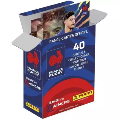 Coffret Collector Rugby Equipe de France-Rage de Vaincre 1 Album + 18 Pochettes + 3 Cartes - PANINI