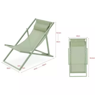 Chilienne PAROS - Confort kaki pour se prélasser - L 63 x P 104 x H 85 cm