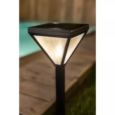Balise solaire inox verre perlé 25 lumens blanc chaud - GALIX