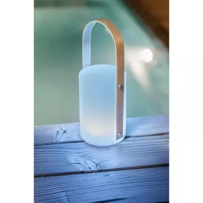 Lanterne rechargeable USB GALIX - Bambou/Plastique - 4 LED WRGB