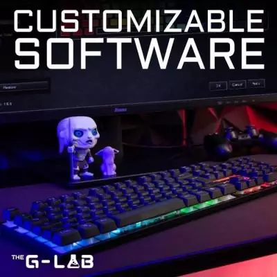 Clavier Gaming - Membrane RGB - THE G-LAB - KEYZ-CAESIUM/FR - FR Layout - 12 raccourcis - 19 touches anti ghosting Clavier Gaming - Membrane RGB - THE G-LAB - KEYZ-CAESIUM/FR - FR Layout - 12 raccourcis - 19 touches anti ghosting