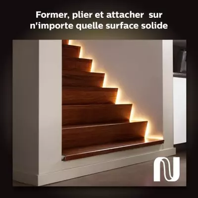 Philips Hue LightStrips 1m V4 - Contrôle vocal avec Alexa, Google Assistant et Apple Homekit