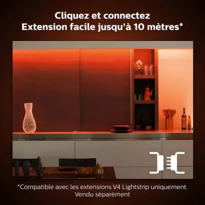 Philips Hue LightStrips 1m V4 - Contrôle vocal avec Alexa, Google Assistant et Apple Homekit