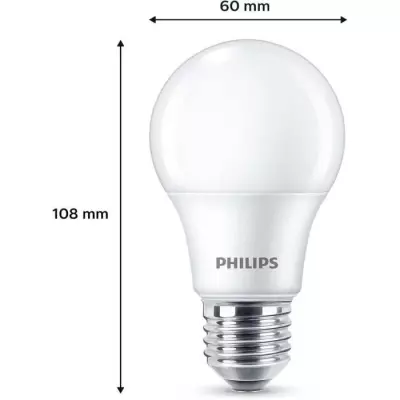 Ampoule LED PHILIPS 60W E27 Blanc Chaud - Lot de 3