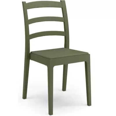 Lot de 4 chaises de jardin ARETA - Vert olive - 51 x 46 x H88 cm