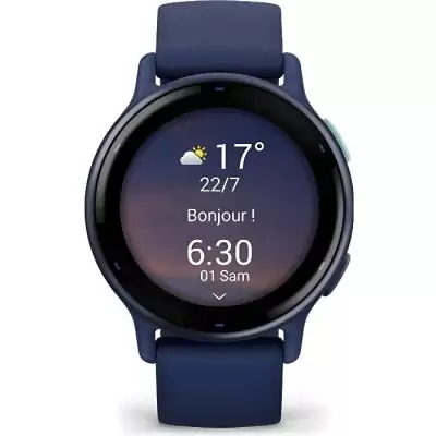 Montre GPS connectée - GARMIN - Vivoactive 5 - WiFi - 30,4 mm (1,2) - Bleu métalisé avec bracelet Bleu