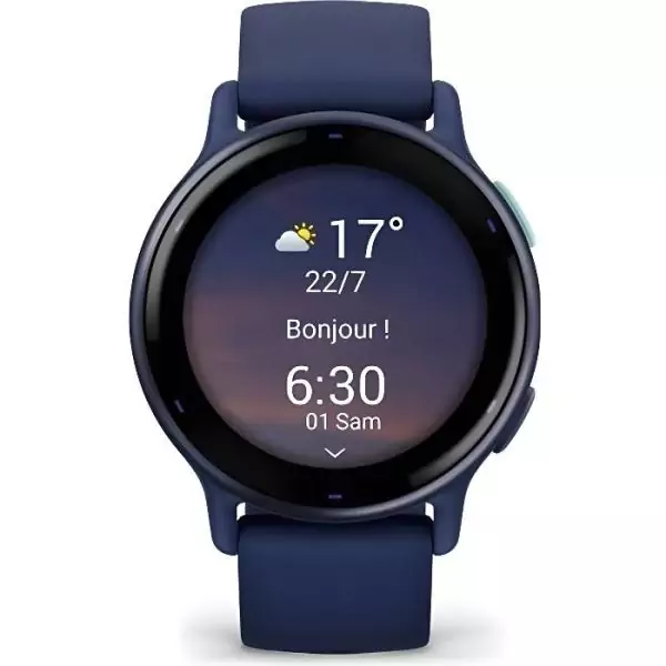 Montre GPS connectée - GARMIN - Vivoactive 5 - WiFi - 30,4 mm (1,2) - Bleu métalisé avec bracelet Bleu