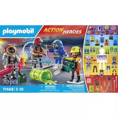 Ensemble PLAYMOBIL Pompiers à risque - 4 figurines - 5 ans