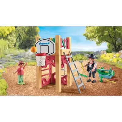 Jeu de rôle créatif : Charpentier avec tourelle de jeu PLAYMOBIL 71475 - My Life