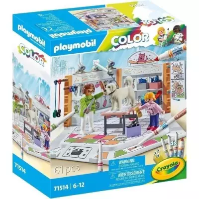 Playmobil Color 71514 Salon de toilettage avec crayons Crayola - 61 pièces Playmobil Color 71514 Salon de toilettage avec crayons Crayola - 61 pièces