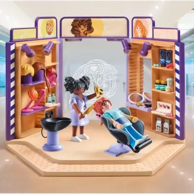 Salon de coiffure miniature Playmobil - Dimensions compactes Salon de coiffure miniature Playmobil - Dimensions compactes