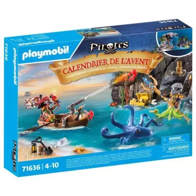 Calendrier de l'Avent Pirate PLAYMOBIL 71636 - 24 surprises, 98 pièces