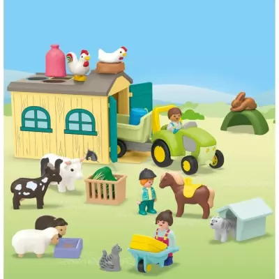 Ferme tracteur et animaux PLAYMOBIL Junior 71656 - Pour bébé et enfant