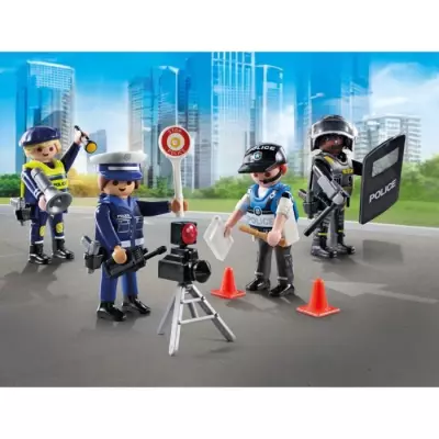 Ensemble de 4 policiers PLAYMOBIL 71730: Métiers de la police Ensemble de 4 policiers PLAYMOBIL 71730: Métiers de la police