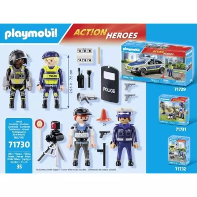 Ensemble de 4 policiers PLAYMOBIL 71730: Métiers de la police Ensemble de 4 policiers PLAYMOBIL 71730: Métiers de la police