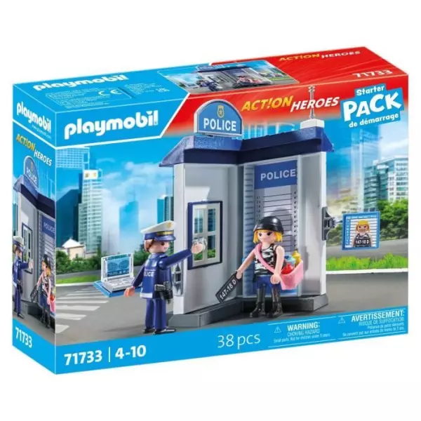 PLAYMOBIL 71733 Salle d'interrogatoire police, relevé d'empreintes, Action Heroes, Les policiers, 38 pieces, Des 4 ans