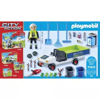 Découvrez le set PLAYMOBIL 71433 Agent entretien avec véhicule électrique