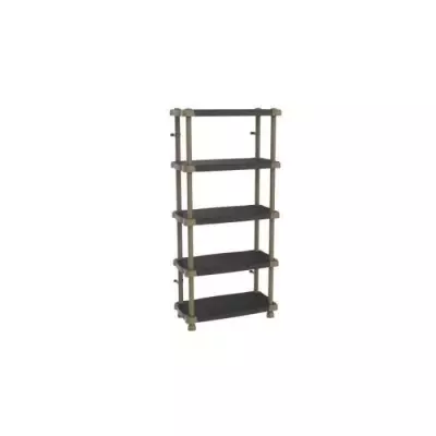 Étagère haute PLASTIKEN TITANIUM - 5 plateaux bi-couleur - Noir et Taupe