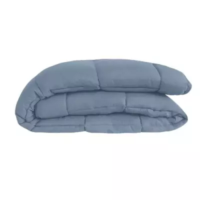 Couette Microfibre 400g/m² CALGARY Petrole & Mastic 140x200cm - Légère et Douillette
