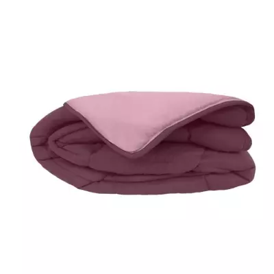 Couette Microfibre 400g/m² CALGARY Prune & Parme 240x260cm - Confort Douillet