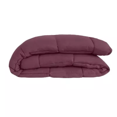 Couette Microfibre 400g/m² CALGARY Prune & Parme 240x260cm - Confort Douillet