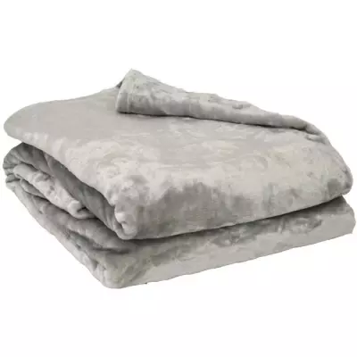 Couverture microflanelle 180x220 cm perle - Chaude et douillette