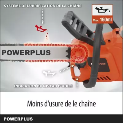 Tronçonneuse sans fil Dual Power POWDPG7576 - 40V, Guide 350mm