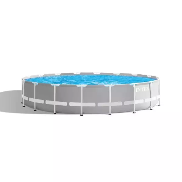 Kit Piscine hors sol tubulaire INTEX - Pris Frame - 549 x 122 cm - Ronde (Pompe, bâche, tapis de sol et échelle) - 26732NP
