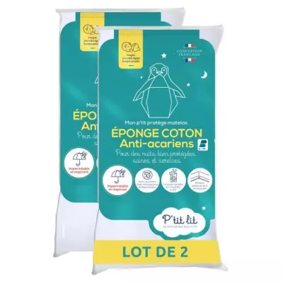 Lot de 2 Protèges Matelas Bébé Anti Acariens - 60x120 cm - Imperméable et Absorbant