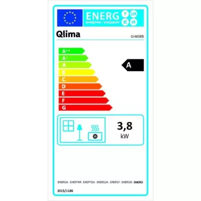 Poêle à gaz QLIMA GH438B - Noir - Acier - 118 m3 - Gaz naturel