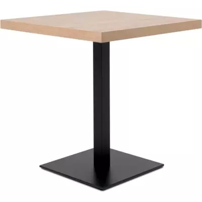 Table à manger 4 personnes QUADRATO - Chêne et noir - L70 x H75 x P70 cm