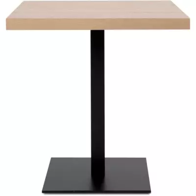 Table à manger 4 personnes QUADRATO - Chêne et noir - L70 x H75 x P70 cm