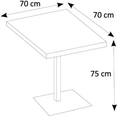 Table à manger 4 personnes QUADRATO - Chêne et noir - L70 x H75 x P70 cm
