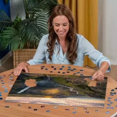 Puzzle de qualité supérieure Ravensburger 1000p - La cascade Háifoss, Islande - Pour adultes & enfants dès 14 ans