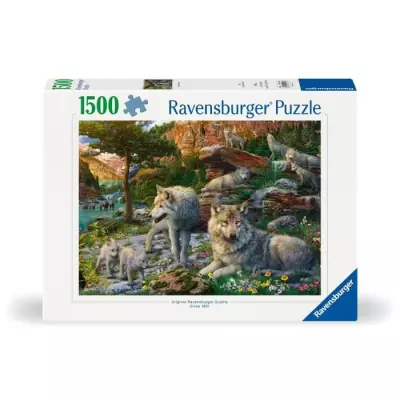 Puzzle Loups au printemps 1500 pièces de qualité supérieure
