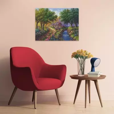 Puzzle Ravensburger 1500p Cottage au bord de la rivière - Qualité supérieure - 80x60cm