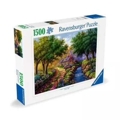 Puzzle Ravensburger 1500p Cottage au bord de la rivière - Qualité supérieure - 80x60cm