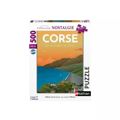 Puzzle 500 pièces Affiche de la Corse - Qualité supérieure
