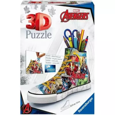 Puzzle 3D Sneaker Avengers - Ravensburger - Pot à crayons 108 pièces