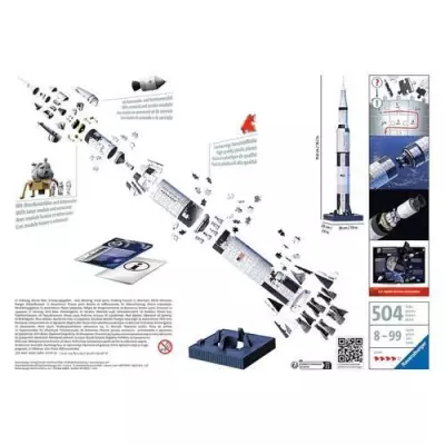 Puzzle 3D Fusée spatiale Saturne V - Ravensburger 440 pièces - NASA