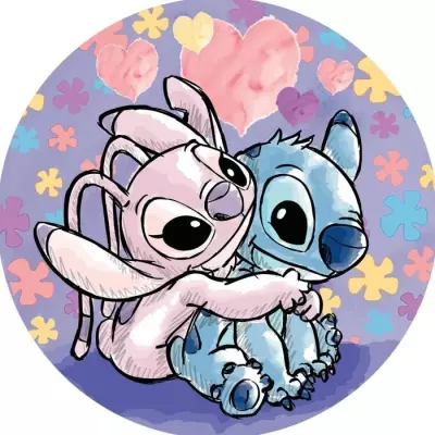 Puzzle rond 500 pièces Stitch - Disney - Pour les fans de 10 ans et plus Puzzle rond 500 pièces Stitch - Disney - Pour les fans de 10 ans et plus
